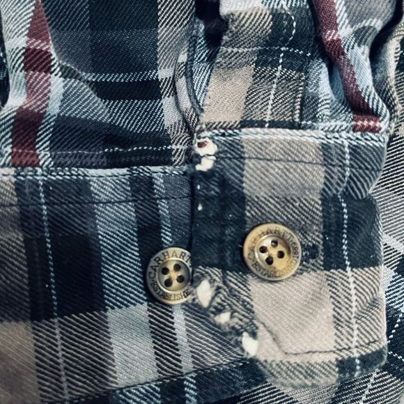 Carhartt Men’s Button Down Plaid Shirt Size Medium - Picture 5 of 7